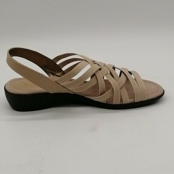 Life Stride Womens Wedge Heel Ankle Strap Sandal Cushioned Taupe‎ Sz 7.5 W NEW - Picture 2 of 10